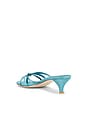 view 3 of 5 Doretta Sandal in Light Turquoise Satin