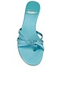 view 4 of 5 Doretta Sandal in Light Turquoise Satin