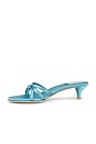 view 5 of 5 Doretta Sandal in Light Turquoise Satin