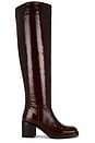 view 1 of 5 Vinyl Over The Knee Boot in Cognac