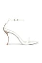 view 1 of 5 Obsession Sandal in White Patent & Silver