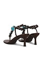 view 3 of 5 Gemstone Sandal in Brown Turquoise