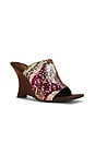 view 2 of 5 Aura Wedge Sandal in Brown Satin Combo