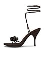view 5 of 5 Safia Sandal in Brown Satin Combo