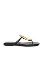 view 1 of 5 Linques 2 Flat Sandal in Black & Gold