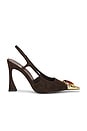 view 1 of 5 TACÓN SORCERER in Brown Suede & Gold