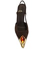 view 4 of 5 TACÓN SORCERER in Brown Suede & Gold