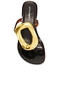 view 4 of 5 SANDALES LINQ-UP-J in Brown & Shiny Gold