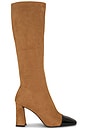 view 1 of 5 Captain Boot in Beige Suede & Black Patent