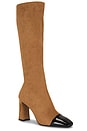 view 2 of 5 Captain Boot in Beige Suede & Black Patent