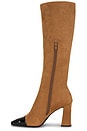 view 6 of 5 Captain Boot in Beige Suede & Black Patent