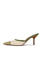 view 6 of 5 Parse Mule Pump in Beige Canvas & Green Ostrich