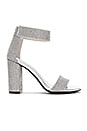 Jeffrey Campbell Lindsay Heel in Silver Crystal & Satin | REVOLVE