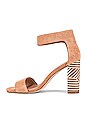 view 5 of 5 Lindsay Sandal in Blush Suede & White Triangle Stack Heel