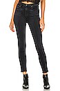 view 1 of 4 Rae High Waisted Skinny Ankle Jean With Dart in Noir