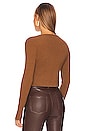 view 3 of 4 Shelby Tie Front Cardigan in Chocolate