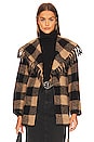 view 1 of 5 Henriette Fringe Buffalo Plaid Coat in WHEAT PLAID