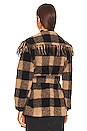 view 4 of 5 Henriette Fringe Buffalo Plaid Coat in WHEAT PLAID