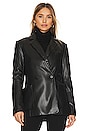 view 2 of 5 Nisha Faux Leather Boxy Blazer in Black