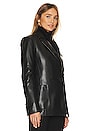 view 3 of 5 Nisha Faux Leather Boxy Blazer in Black