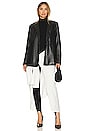 view 5 of 5 Nisha Faux Leather Boxy Blazer in Black