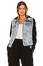 view 1 of 4 Cynthia Terry Combo Denim Jacket in Black