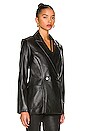 view 3 of 5 Raelynn Stretch Vegan Leather Blazer in Black