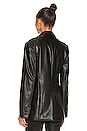 view 4 of 5 Raelynn Stretch Vegan Leather Blazer in Black