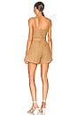 view 3 of 3 Yara Striped Linen Belted Romper in Topaz