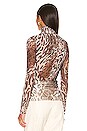view 3 of 4 Asher Recycled Mesh Long Sleeve Top in Champagne Abstract Leopard