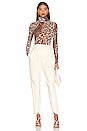 view 4 of 4 Asher Recycled Mesh Long Sleeve Top in Champagne Abstract Leopard