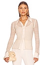 view 1 of 4 Robin Mesh Button Down Top in Ceramic
