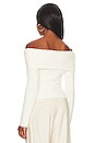 view 3 of 4 Aiden Fuzzy Knit Off Shoulder Top in Ivory