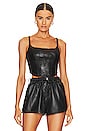 view 1 of 4 Dune Faux Leather Corset Bralette in Black