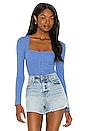 view 1 of 4 Shay Recycled Rib Bustier Top in Cerulean