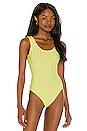 view 2 of 5 Irene Compact Rib U Neck Bodysuit in Lemon