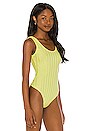 view 3 of 5 Irene Compact Rib U Neck Bodysuit in Lemon