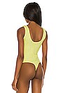 view 4 of 5 Irene Compact Rib U Neck Bodysuit in Lemon