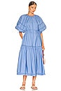 view 1 of 3 Vivienne Organic Cotton Midi Smock dress in Atlantie