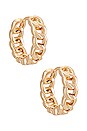 view 1 of 3 Chainlink Mini Hoop in Gold