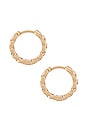 view 2 of 3 Chainlink Mini Hoop in Gold