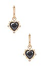 view 3 of 3 Heavenly Heart Hoops in Hematite