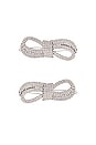 view 2 of 3 Lara Crystal Bow Barrette in Crystal