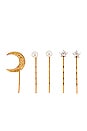 view 2 of 3 Oberon Bobby Pin Set in Crystal Antique Gold