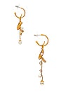 view 3 of 3 Magpie Earring in Gold Pearl