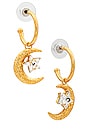 view 1 of 3 Izar Hoop Earrings in Crystal & Antique Gold