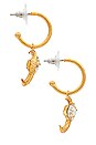 view 2 of 3 Izar Hoop Earrings in Crystal & Antique Gold