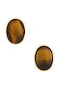 view 1 of 2 CLOUS D'OREILLES ELAINE in Tiger's Eye