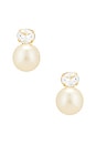 view 1 of 2 PENDIENTES LARGOS NINA in Crystal, Antique, & Gold