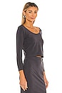view 2 of 4 Stretch Sueded Cotton Scoop Neck Top in Eclipse